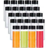 Botellas de Zumo Transparentes con Tapas Negras (Paquete de 24, 10 oz)